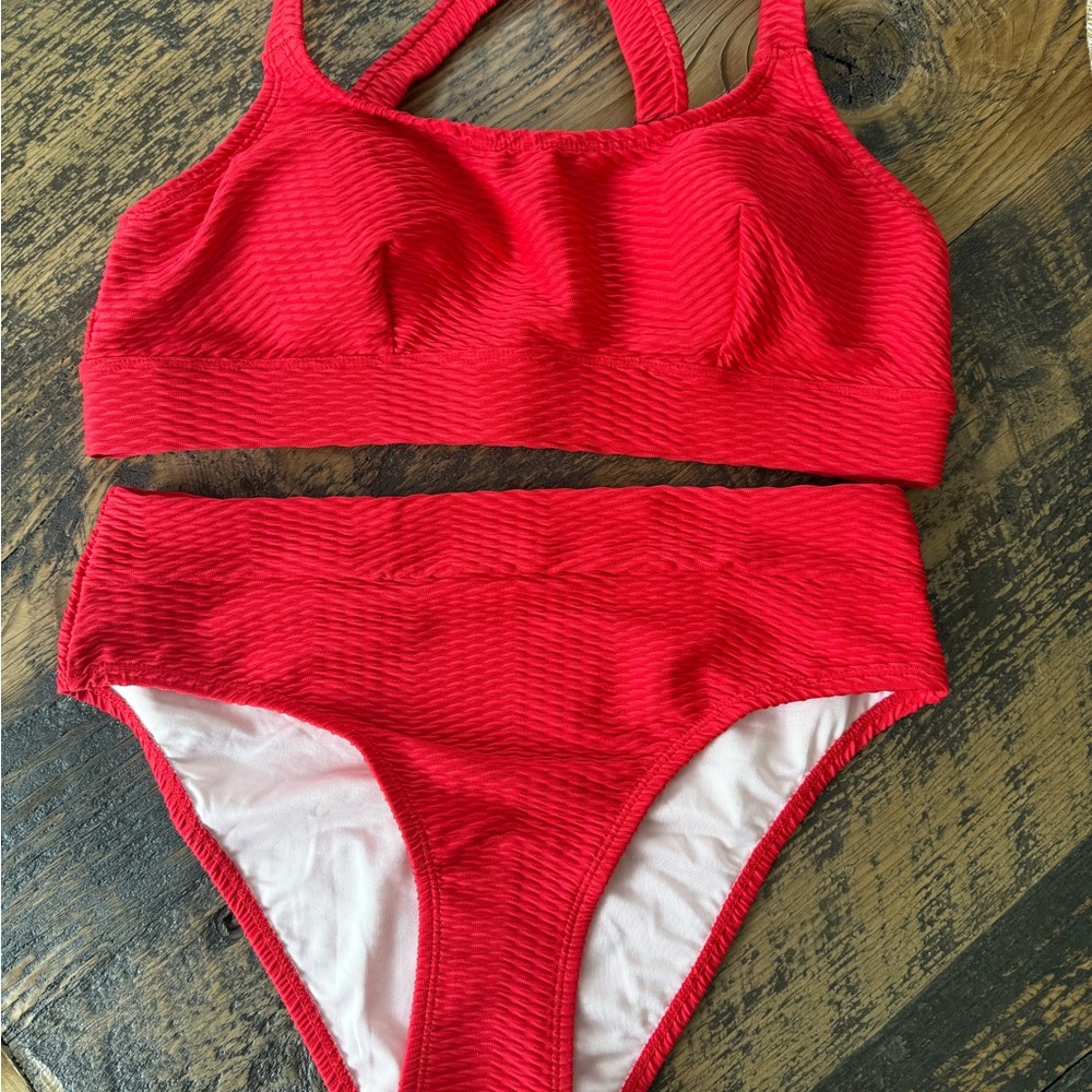 Anthropologie Red Bikini Set